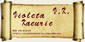 Violeta Kaćurić vizit kartica